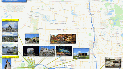 미국 남 다코타 주(South Dakota)의 블랙 힐(Black Hills)로 자동차 여행 계획