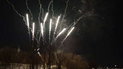 위니펙 시 더 폭스(the Forks)에서의 신년 불꽃놀이(fireworks)