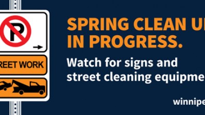 2017년 4월 18일부터 위니펙시 봄 거리 대청소 시작, 약 5주-6주 걸릴 예정