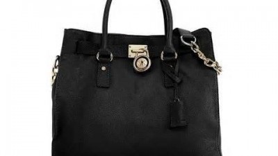AUTHENTIC Michael Kors hamilton tote black with gold hardware
