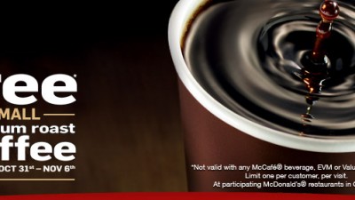 맥도날드 할로윈 판촉 광고 주간 - 무료 커피 제공