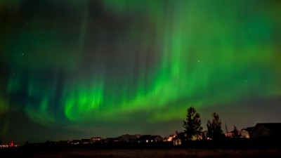 위니펙에서 9월달 밤에 보는 오로라(북극광, northern lights)